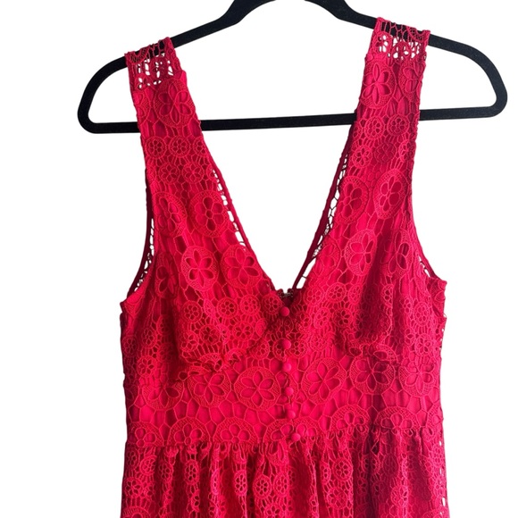True Red Gilli Crocheted Lace Dress MIDI Size Large - Picture 6 of 16